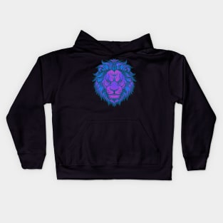 Violet blue and purple lion head Kids Hoodie